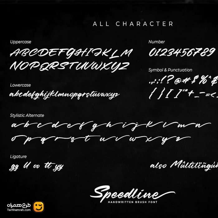 حروف های فونت Speedline